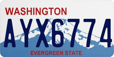 WA license plate AYX6774