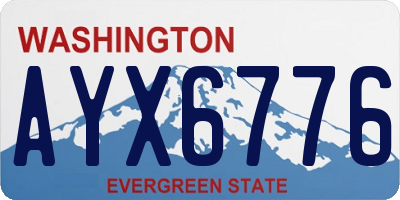 WA license plate AYX6776