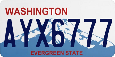 WA license plate AYX6777