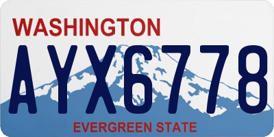 WA license plate AYX6778