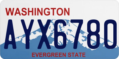 WA license plate AYX6780