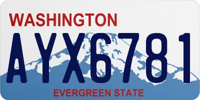 WA license plate AYX6781