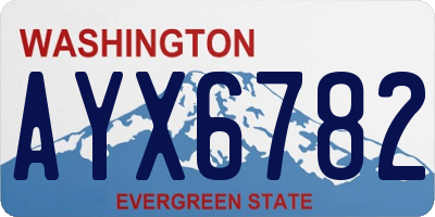 WA license plate AYX6782