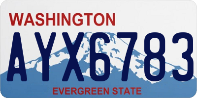 WA license plate AYX6783