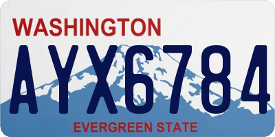 WA license plate AYX6784