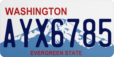 WA license plate AYX6785