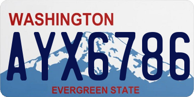 WA license plate AYX6786