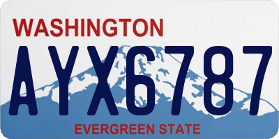 WA license plate AYX6787