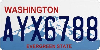 WA license plate AYX6788