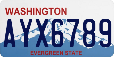 WA license plate AYX6789