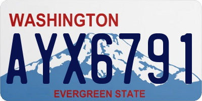 WA license plate AYX6791