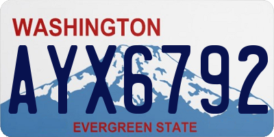 WA license plate AYX6792