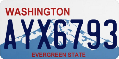 WA license plate AYX6793