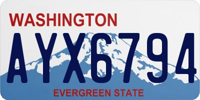 WA license plate AYX6794