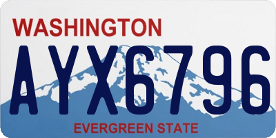 WA license plate AYX6796