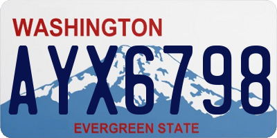 WA license plate AYX6798