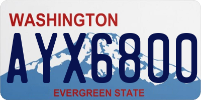 WA license plate AYX6800