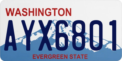 WA license plate AYX6801