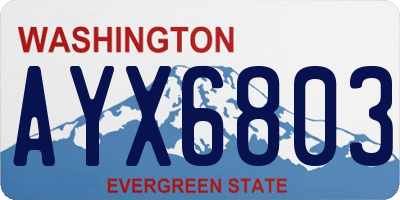 WA license plate AYX6803