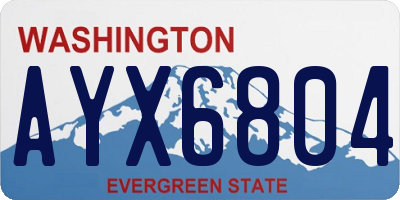 WA license plate AYX6804