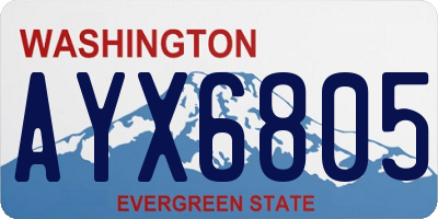 WA license plate AYX6805