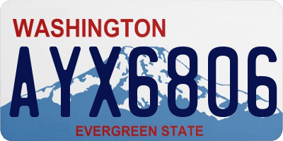 WA license plate AYX6806