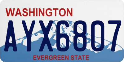 WA license plate AYX6807