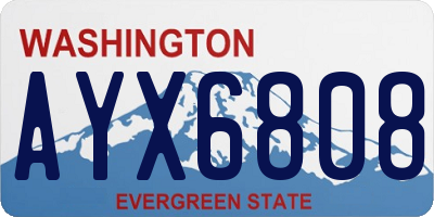 WA license plate AYX6808