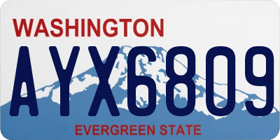 WA license plate AYX6809