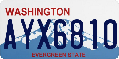 WA license plate AYX6810