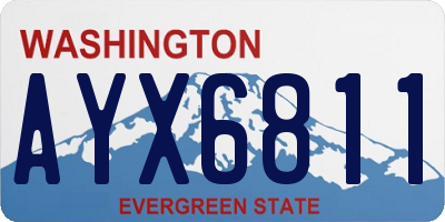 WA license plate AYX6811