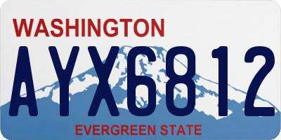 WA license plate AYX6812