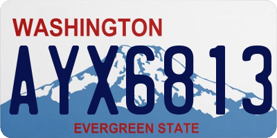 WA license plate AYX6813