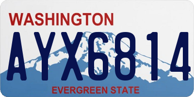 WA license plate AYX6814