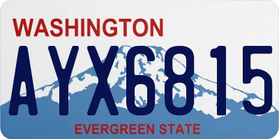 WA license plate AYX6815