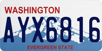 WA license plate AYX6816