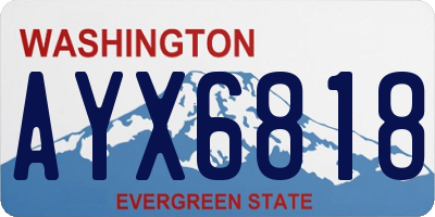 WA license plate AYX6818