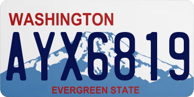 WA license plate AYX6819