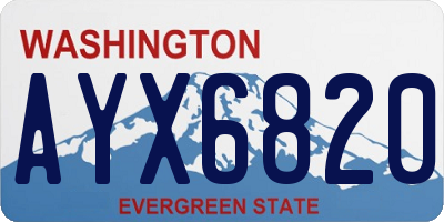 WA license plate AYX6820