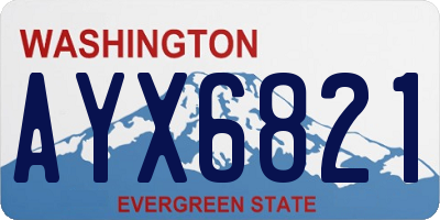 WA license plate AYX6821