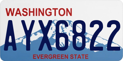 WA license plate AYX6822