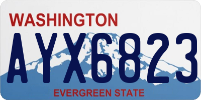 WA license plate AYX6823