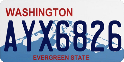 WA license plate AYX6826