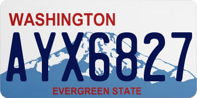 WA license plate AYX6827