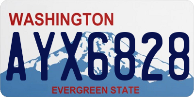 WA license plate AYX6828