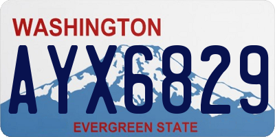 WA license plate AYX6829