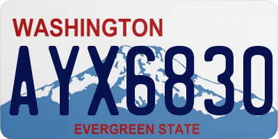 WA license plate AYX6830