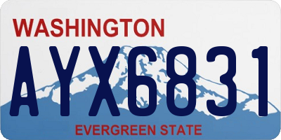 WA license plate AYX6831