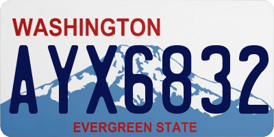 WA license plate AYX6832