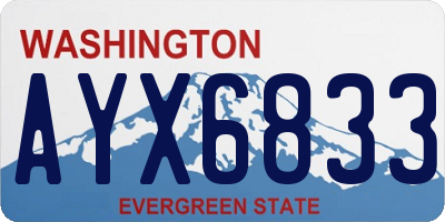 WA license plate AYX6833